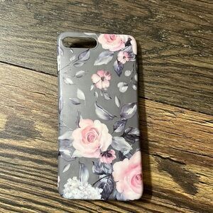 🛍️iPhone 7+ 8+  Grey with pink roses